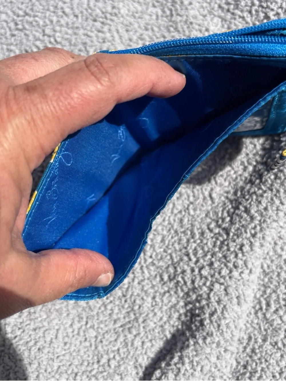 #VeraBradley #BlueYellow #Quilted Floral Zip Wallet - Picture 4 of 4